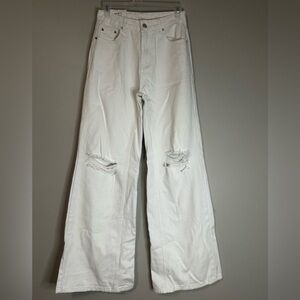 NWT Jack Berry White Denim Wide Leg Jeans, Size S